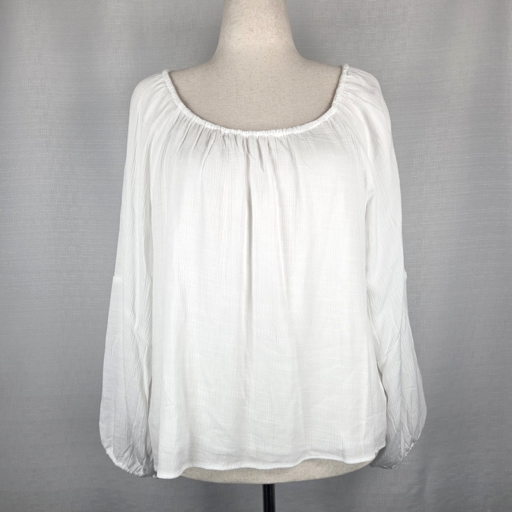 INC International Concepts White Relaxed Top Womens XL Lagenlook Boho Hippie NEW